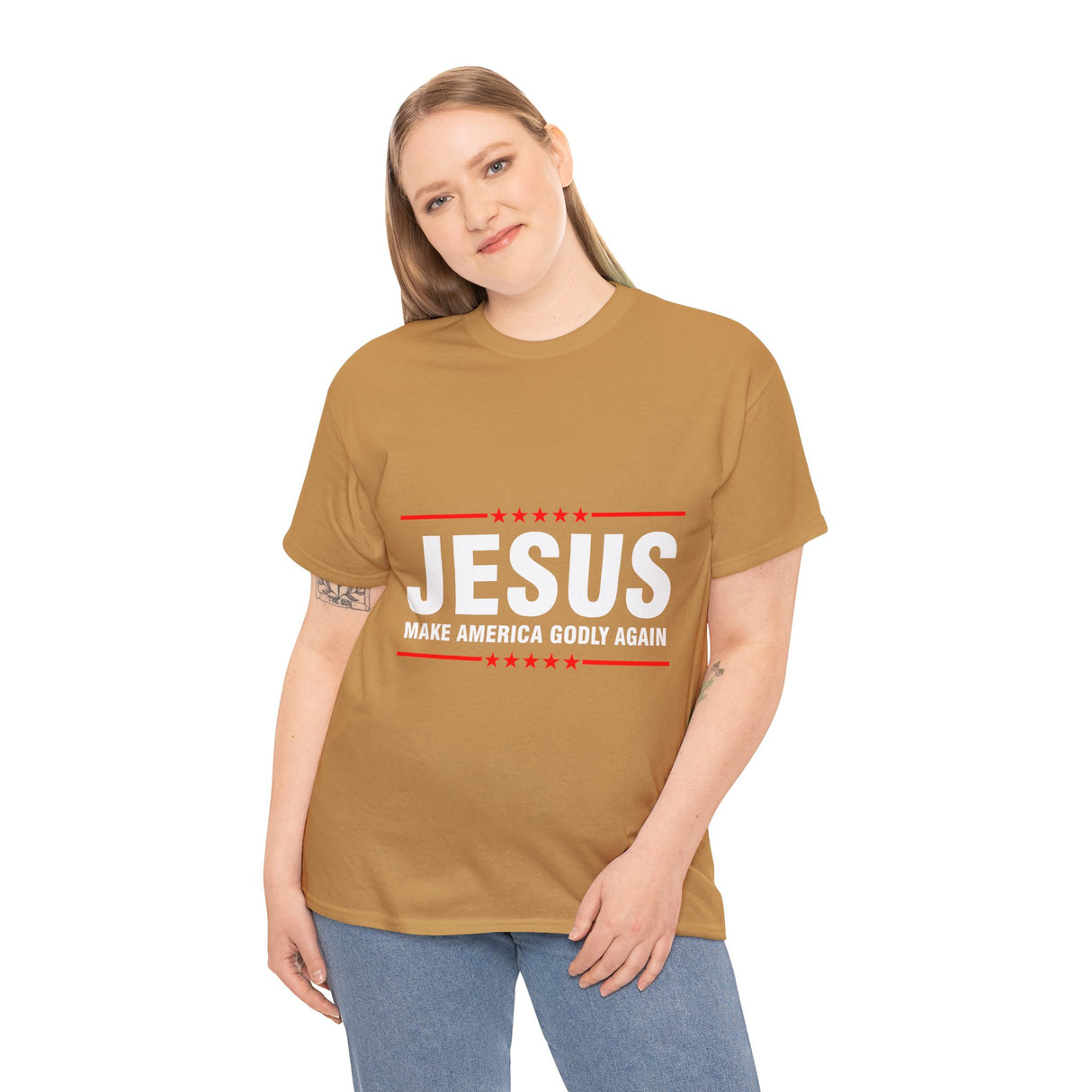 Jesus MAKE AMERICA GODLY AGAIN Cotton TShirt