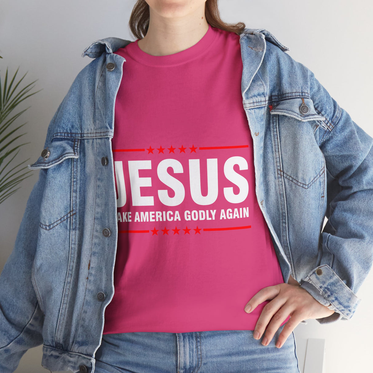 Jesus MAKE AMERICA GODLY AGAIN Cotton TShirt