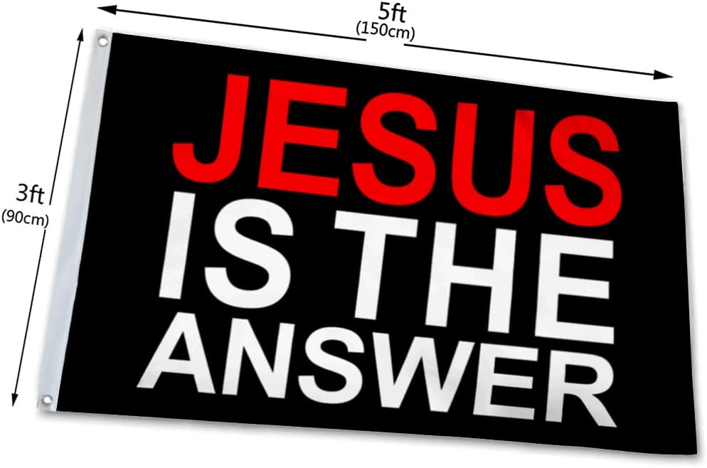 Jesus Is The Answer Flag Banner 3x5Feet Garden house Lawn Flag banner Decor