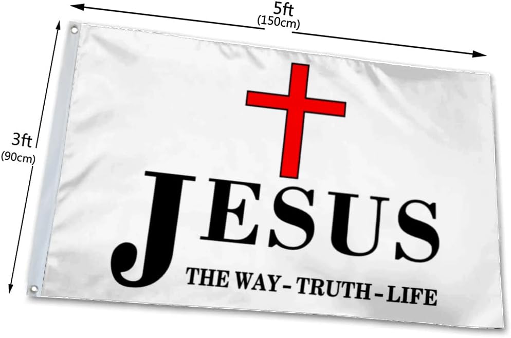 Jesus Is The Answer Flag Banner 3x5Feet Garden house Lawn Flag banner Decor