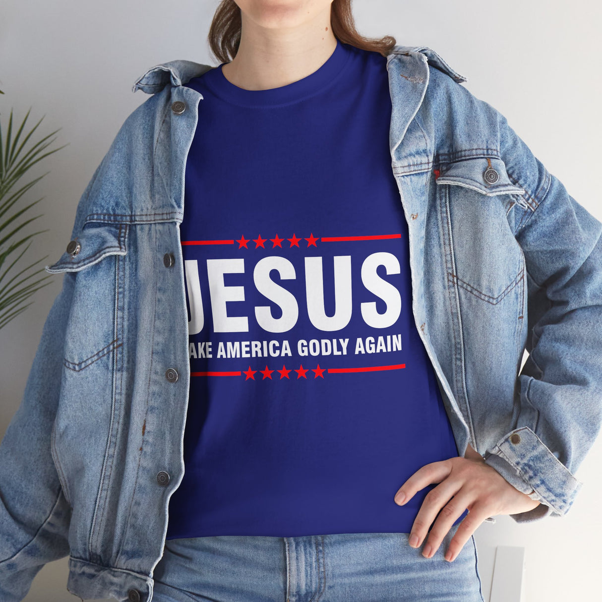 Jesus MAKE AMERICA GODLY AGAIN Cotton TShirt