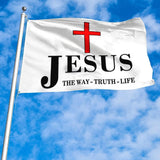 Jesus Is The Answer Flag Banner 3x5Feet Garden house Lawn Flag banner Decor