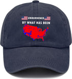 Unburdened by What Has Been Cap, God Bless America Hat, God Bless America Cap, Unburdened by What Has Been Hat