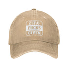 Zero Fucks Given 0 Funny Hats Adjustable Trucker Baseball Cap