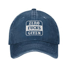 Zero Fucks Given 0 Funny Hats Adjustable Trucker Baseball Cap