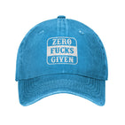 Zero Fucks Given 0 Funny Hats Adjustable Trucker Baseball Cap