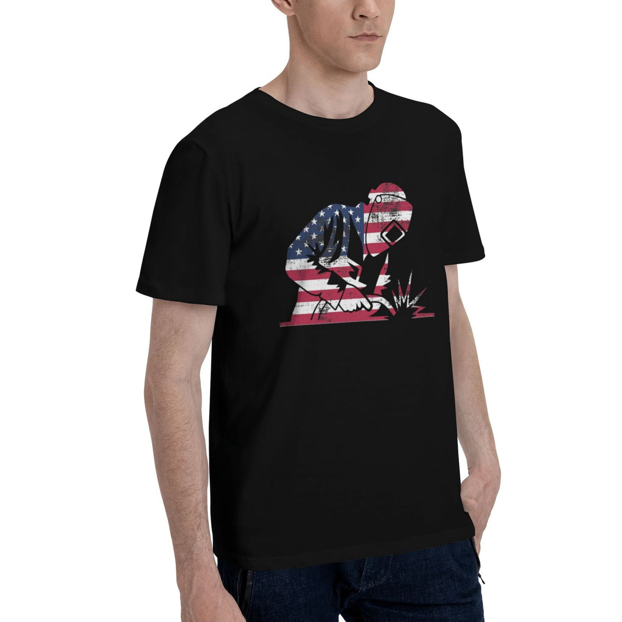 Welder America Flag USA Welder Gift T-Shirt