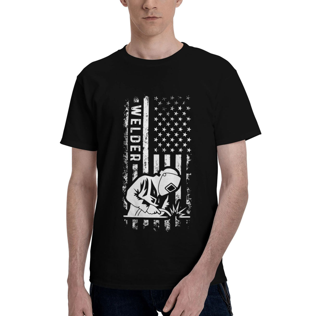 Welder America Flag USA Welder Gift T-Shirt