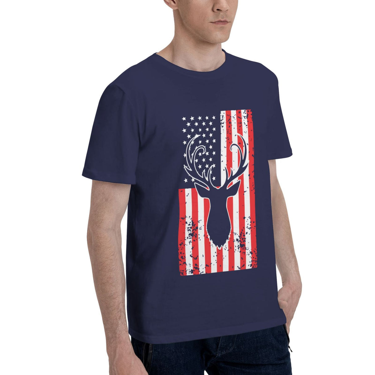 Deer Hunting America Flag T-Shirt