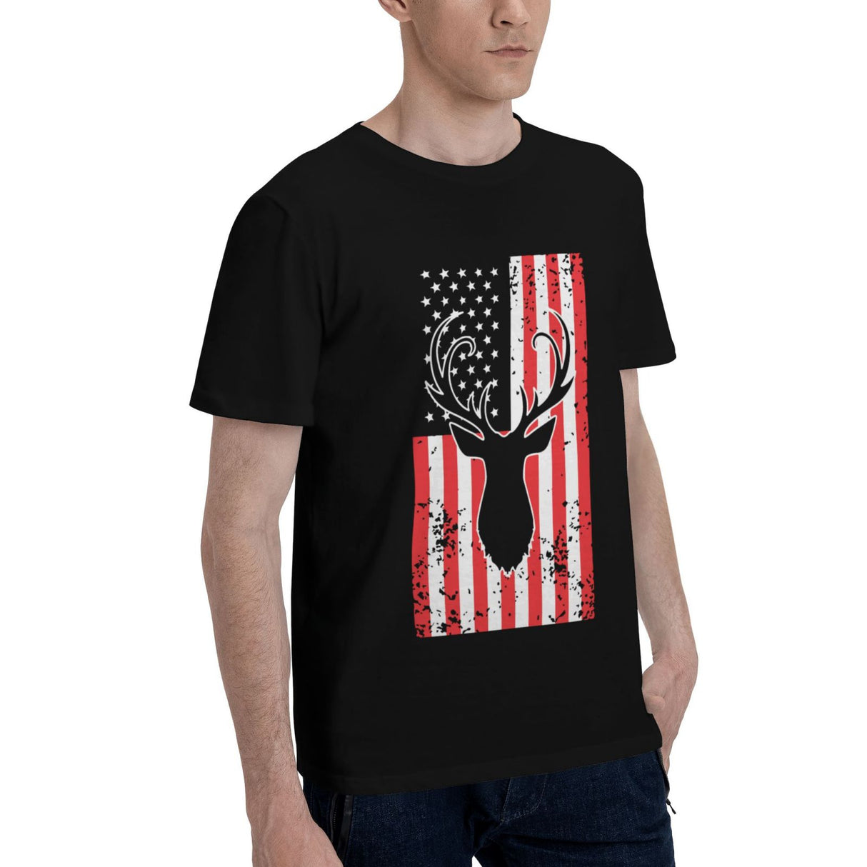 Deer Hunting America Flag T-Shirt