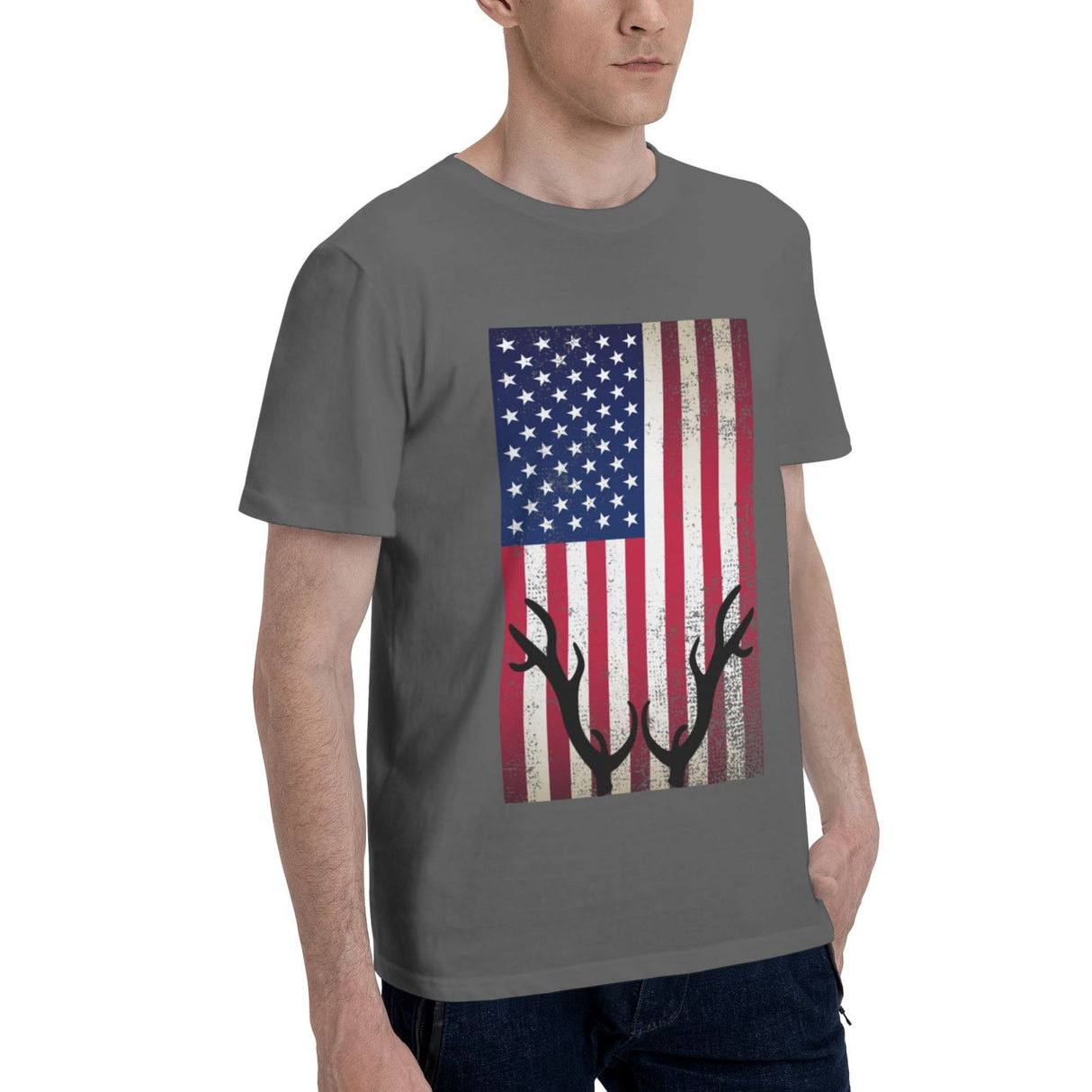 Deer Hunting America Flag T-Shirt