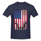 Deer Hunting America Flag T-Shirt