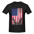 Deer Hunting America Flag T-Shirt