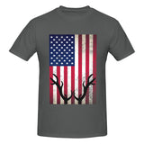 Deer Hunting America Flag T-Shirt