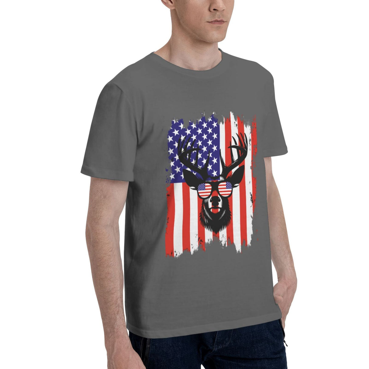 Deer Hunting America Flag T-Shirt