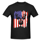 Deer Hunting America Flag T-Shirt