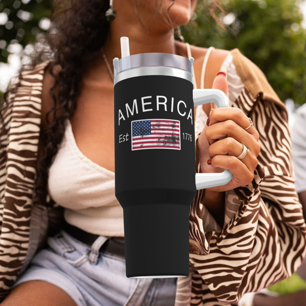 America Est 1776 40OZ cup