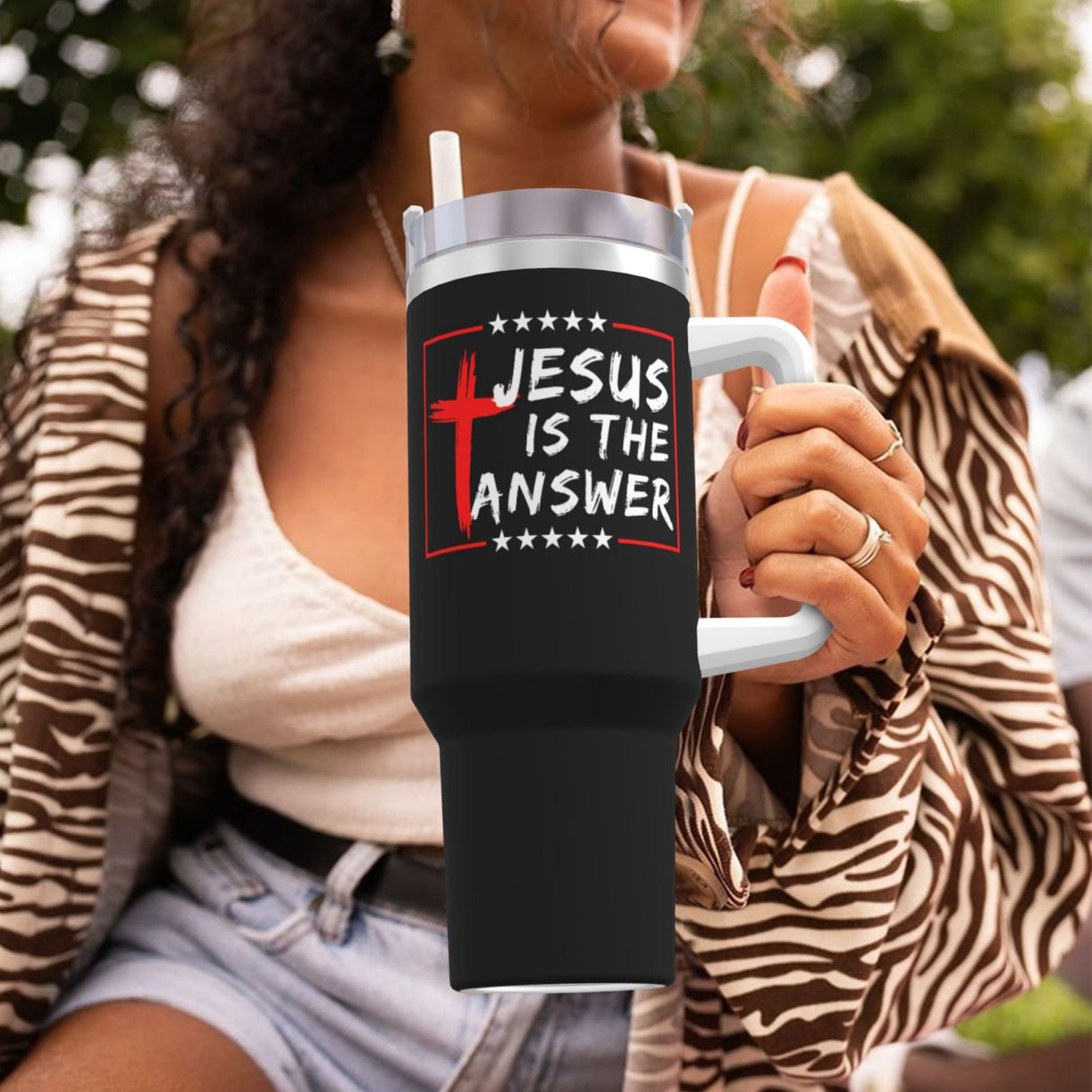 Jesus Is The Answer 40OZ cup