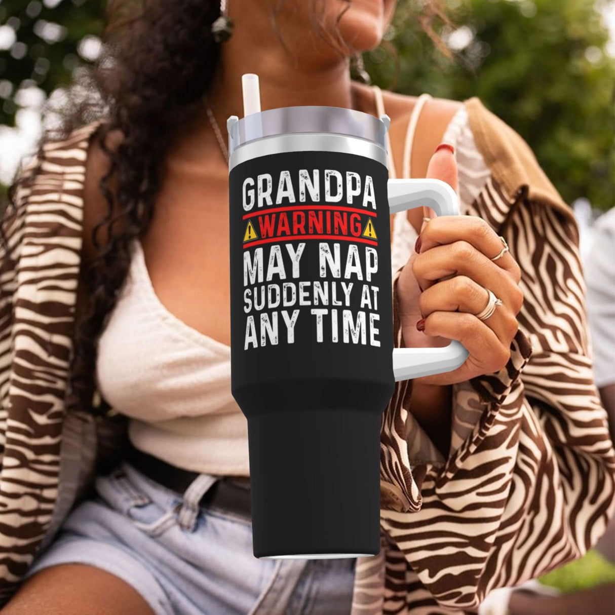 Grandpa Warning May Nap Suddenly At Any Time 40OZ cup