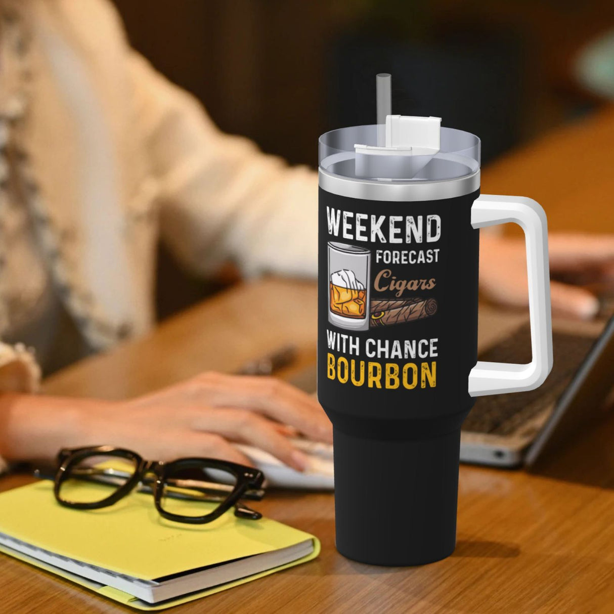 Weekend Forecast Cigars with Chance Bourbon 40OZ cup