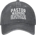 Pastor Warning Anything You Say Or Do Could Be Used in A Sermon Hat for Men Baseball Hat Cute Caps