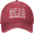 You Can't Tell Me What to Do You're Not My Grandkids Hat for Men Dad Hat Funny Hats