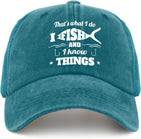 Fishing Gifts for Men Unique Fishing Hat for Women That's What I Do I Fish and I Know Things Hat Retirement Gifts