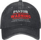 Pastor Warning Hat Pastor Appreciation Gifts Funny Pastor Hat Anything You Say Or Do Could Be Used in A Sermon Hat