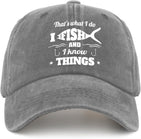 Fishing Gifts for Men Unique Fishing Hat for Women That's What I Do I Fish and I Know Things Hat Retirement Gifts