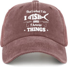 Fishing Gifts for Men Unique Fishing Hat for Women That's What I Do I Fish and I Know Things Hat Retirement Gifts