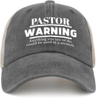 Pastor Warning Hat Pastor Appreciation Gifts Funny Pastor Hat Anything You Say Or Do Could Be Used in A Sermon Hat