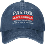 Funny Hat Pastor Warning Anything You Say Hat for Men Dad Hat Graphic Cap