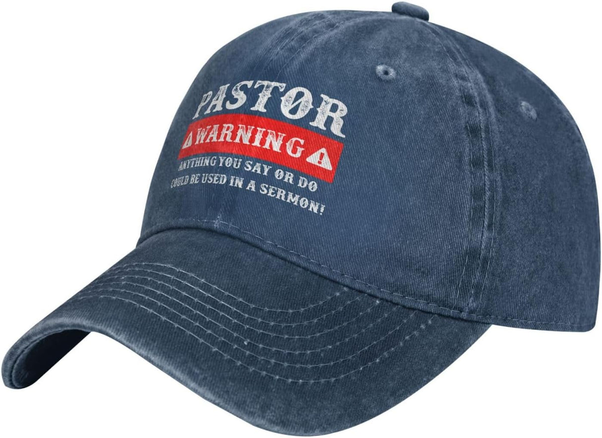 Funny Hat Pastor Warning Anything You Say Hat for Men Dad Hat Graphic Cap