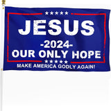 Jesus 2024 Flag Our Only Hope 3x5 ft, Make America Godly Again Polyester Flag