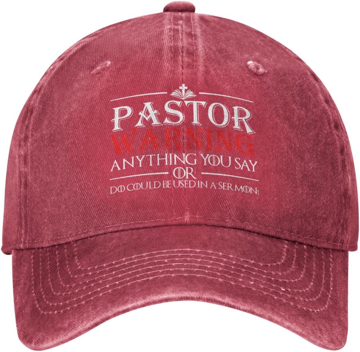 Pastor Warning Hat Pastor Appreciation Gifts Funny Pastor Hat Anything You Say Or Do Could Be Used in A Sermon Hat