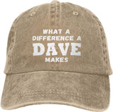 What A Differences A Dave Makes Hat Baseball Cap Hats for Men Adjustable Hat