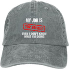 My Job is Top Secret Even I Don't Know What I'm Doing Men Women Hat Black Washed Denim Cotton Vintage Cowboy Baseball