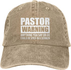 Pastor Warning Anything You Say Or Do Could Be Used in A Sermon Hat for Men Baseball Hat Cute Hat