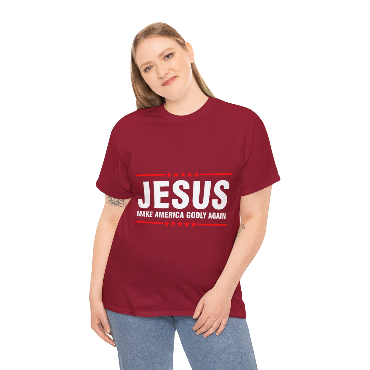 Jesus MAKE AMERICA GODLY AGAIN Cotton TShirt