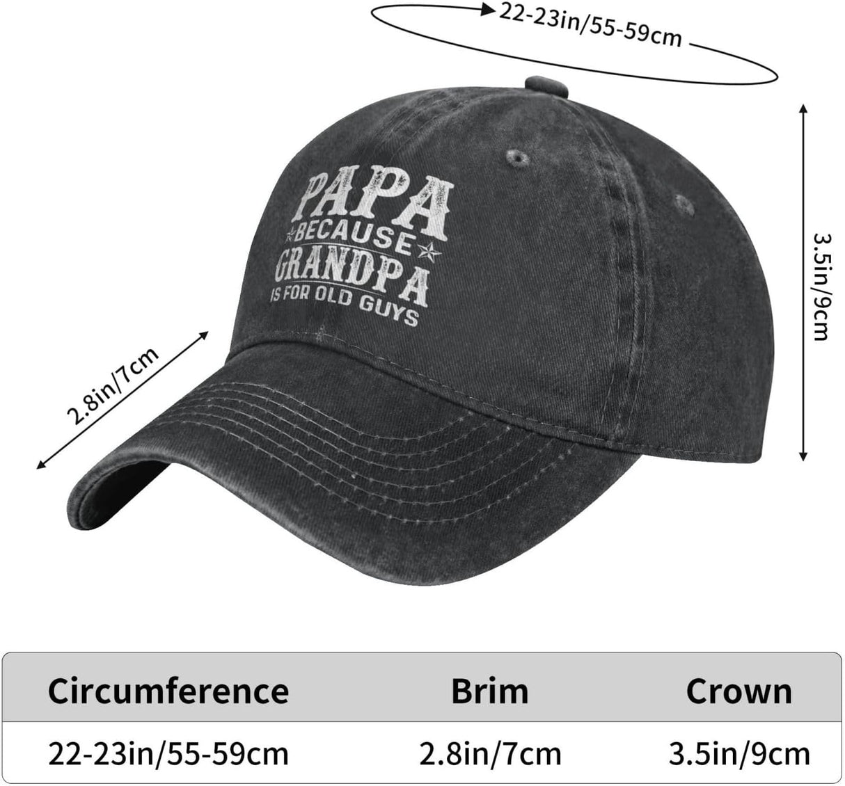 Dad Gift Hat Papa Because Grandpa is for Old Guys Hat Men Baseball Caps Graphic Hats Onlydads