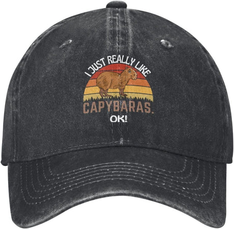 Funny Gift Hat I Just Really Like Capybaras Ok Hat Men Baseball Cap Funny Caps Onlydads