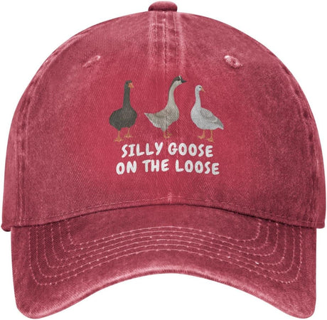 Funny Goose Hat Silly Goose On The Loose Hat Men Baseball Hats Funny Cap Onlydads