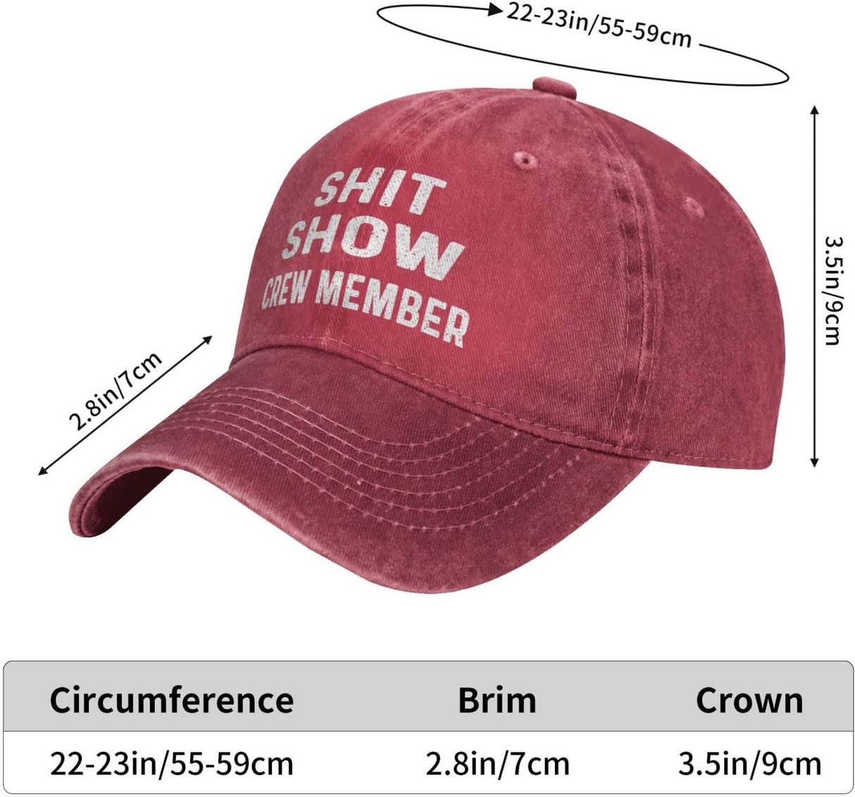 Funny Hat Shit Show Crew Member Hat Women Dad Hats Adjustable Caps Onlydads