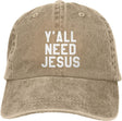 Funny Y'all Need Jesus Trucker Hat Fun Summer Baseball Cap Brown Snapback Dad Hat Onlydads