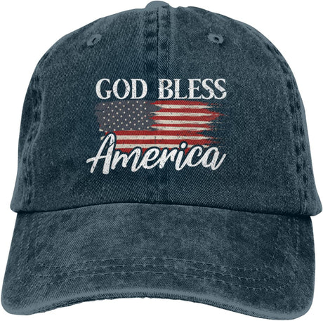 God Bless America USA Baseball Caps Men Women Ball Hat Adjustable Trucker Hat.