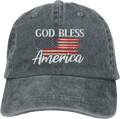 God Bless America USA Baseball Caps Men Women Ball Hat Adjustable Trucker Hat.