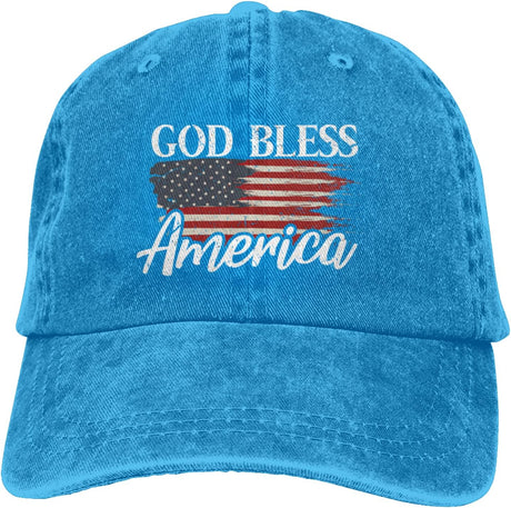 God Bless America USA Baseball Caps Men Women Ball Hat Adjustable Trucker Hat.