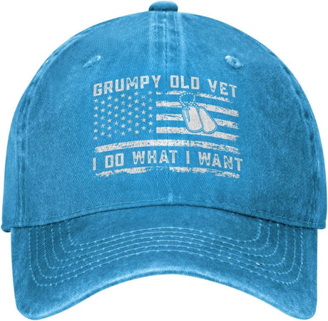 Grumpy Old Vet I Do What I Want Hat Men Dad Hat Cool Hat Onlydads