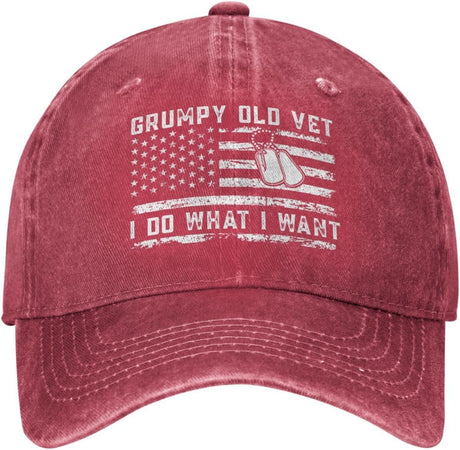 Grumpy Old Vet I Do What I Want Hat Men Dad Hat Cool Hat Onlydads