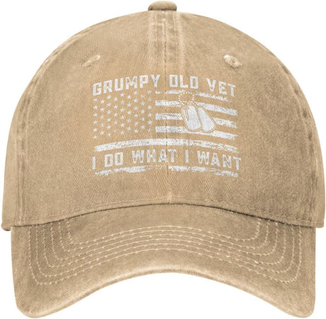 Grumpy Old Vet I Do What I Want Hat Men Dad Hat Cool Hat Onlydads